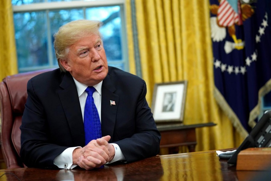 US President Donald Trump sits for an exclusive interview with Reuters journalists in the Oval Office at the White House in Washington, US, December 11, 2018. Reuters/File Photo