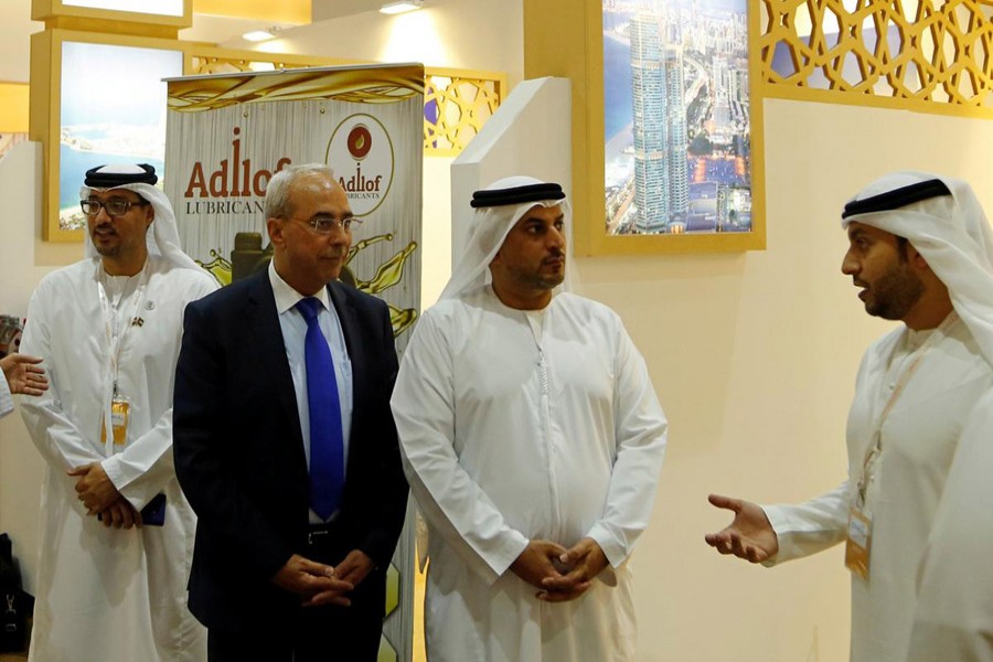 Businessmen from United Arab Emirates attend the annual Damascus International Trade Fair, Syria, August 29, 2019. Reuters