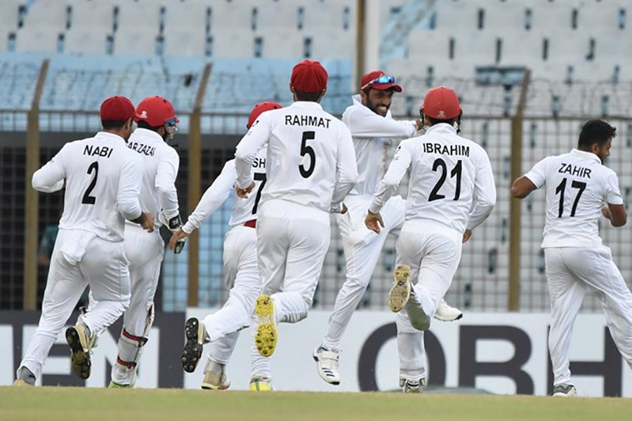 Afghan cricketers get historic win against Bangladesh