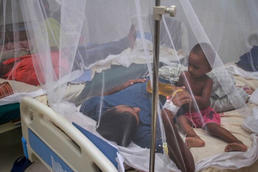 This recently taken photo shows the scenario of dengue patients at hospital (UNB file photo)