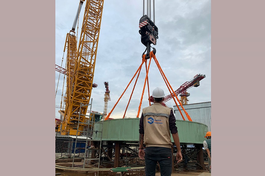 Reactor support truss installed at Unit 1 of Rooppur NPP