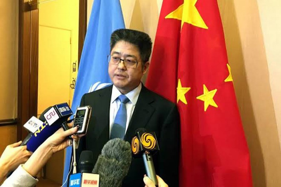 China's Vice Foreign Minister Le Yucheng speaks at the Xiangshan Forum in Beijing, China, October 22, 2019. Reuters