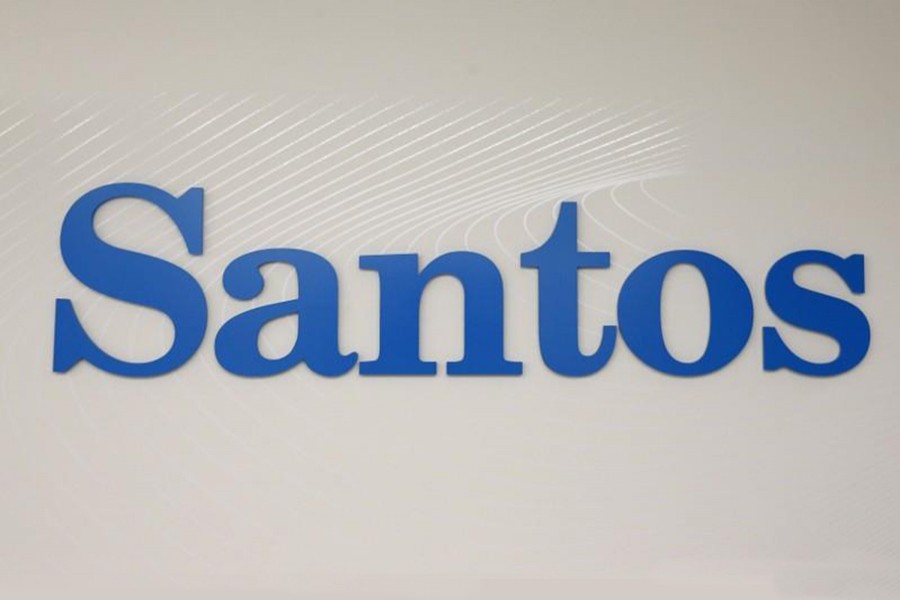 The logo of Australian oil and gas producer Santos Ltd is pictured in Sydney on February 15, 2016 — Reuters/Files