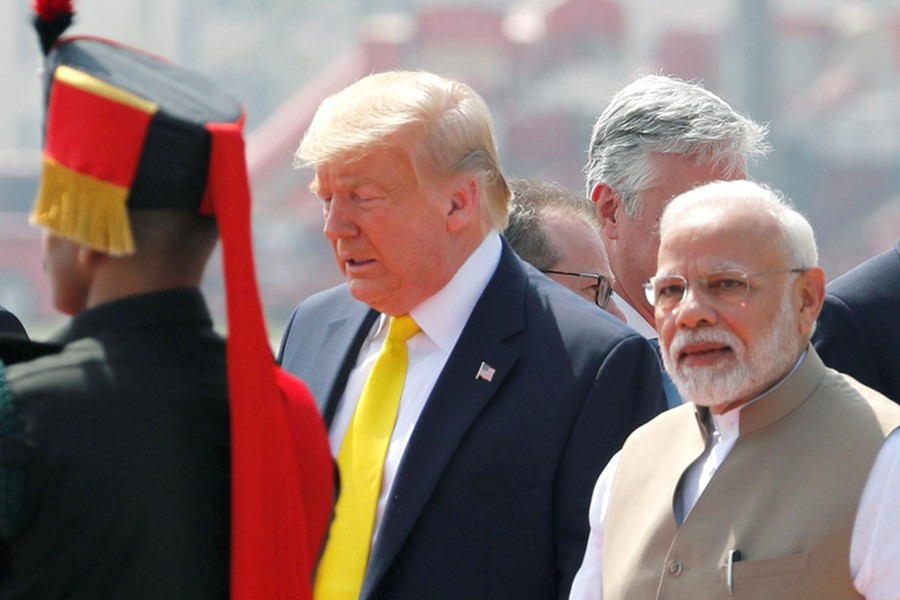 Trump lands in India