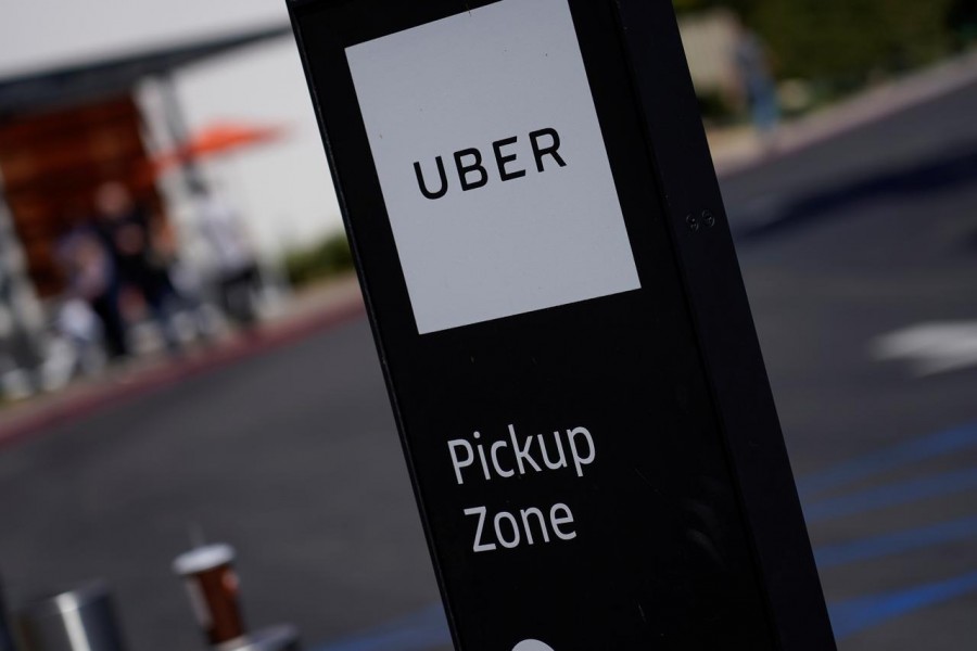 An Uber pick-up location is pictured in San Diego, California, California on September 30. 2019 — Reuters/Files