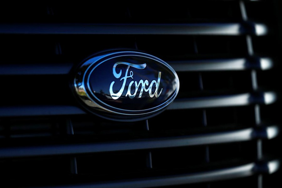The front grill logo of a Ford pickup truck is seen in this photo taken in Carlsbad, California on November 5, 2014 — Reuters/Files