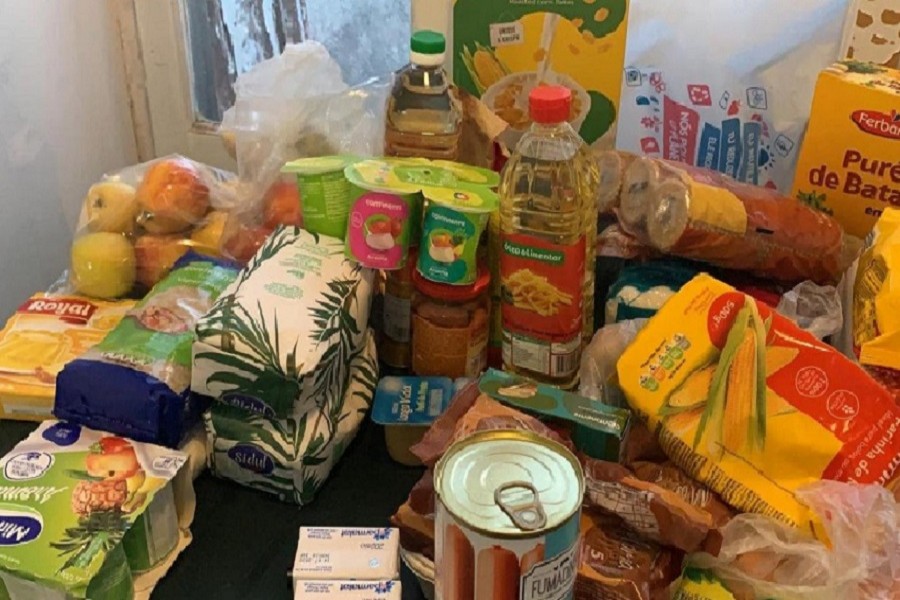 Food supplies donated to Brazilian migrants living in an overcrowded apartment are pictured in Lisbon, as the spread of the coronavirus disease (COVID-19) continues, Portugal, April 24, 2020. — Reuters