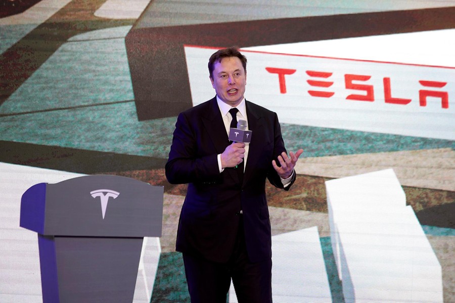 Tesla CEO Elon Musk speaks at an opening ceremony for Tesla China-made Model Y programme in Shanghai, China on January 7, 2020 — Reuters/Files