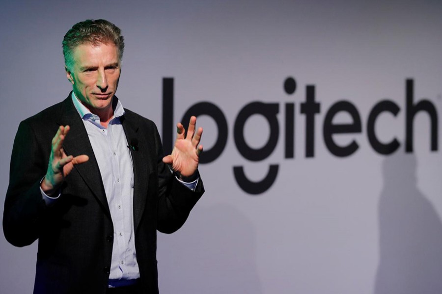 Bracken Darrell, Chief Executive Officer of the computer peripherals maker Logitech addresses a news conference in Zurich, Switzerland on March 6, 2019 — Reuters/Files