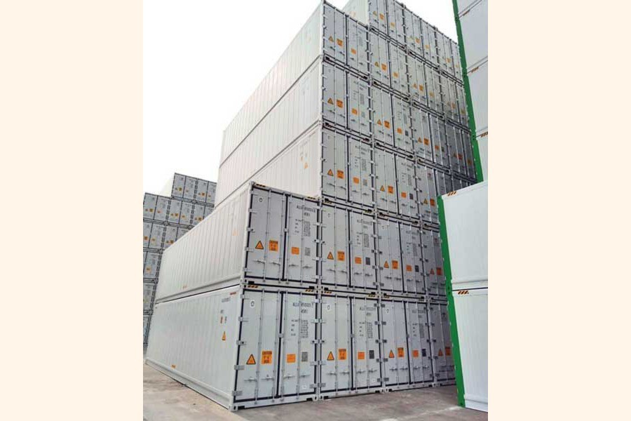 Stockpile of refer containers at Chittagong Port — FE photo