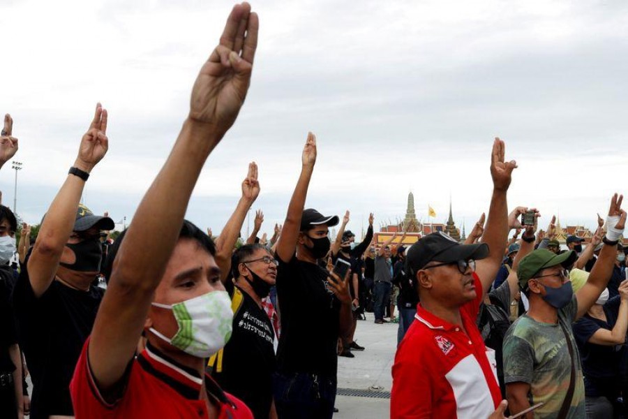 Thousands of protesters march against monarchy in Thailand