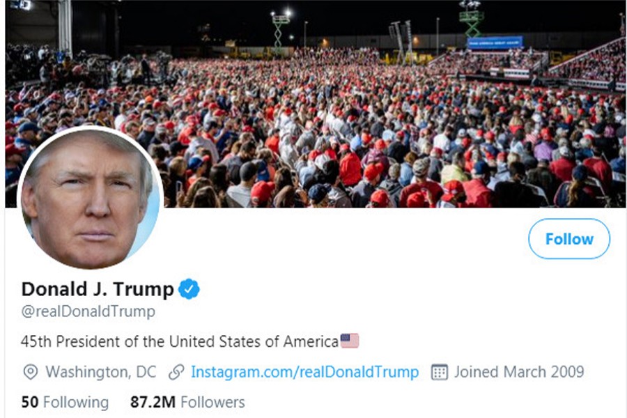 Twitter flags Trump tweet for violating its rules