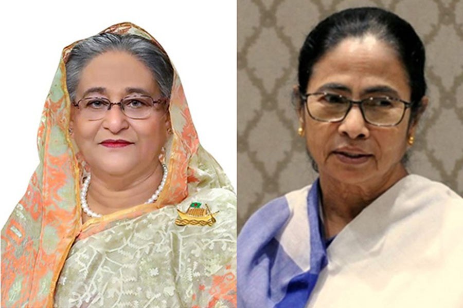 প্রধানমন্ত্রী শেখ হাসিনা ও মমতা বন্দ্যোপাধ্যায়