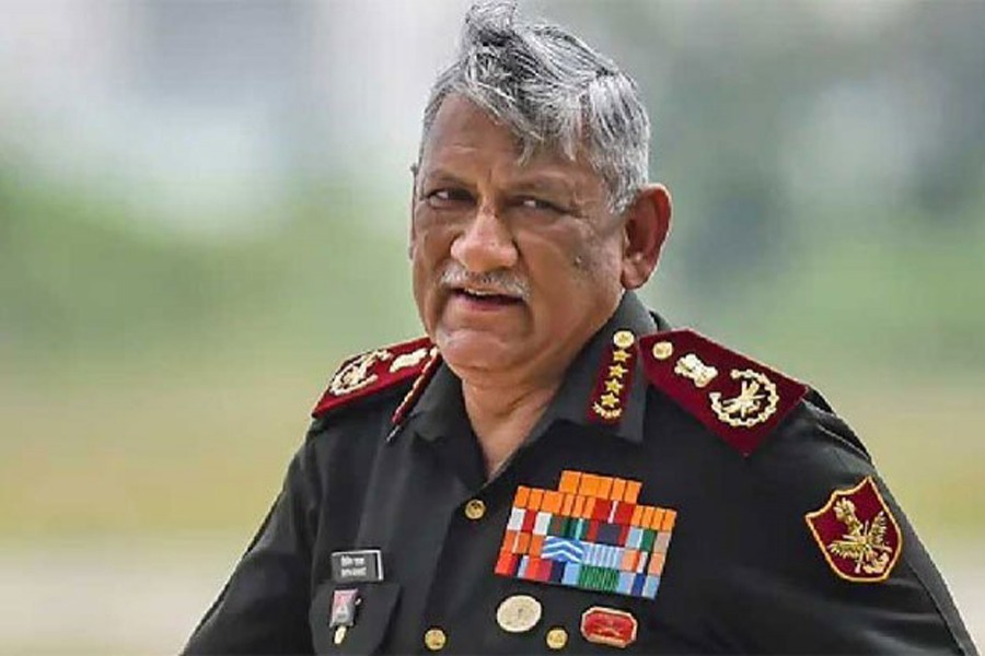ভারতের চিফ অব ডিফেন্স স্টাফ জেনারেল বিপিন রাওয়াত। ফাইল ছবি (সংগৃহীত)
