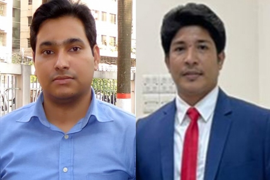 মো. মশিউর রহমান (বাঁয়ে) ও নজরুল ইসলাম।