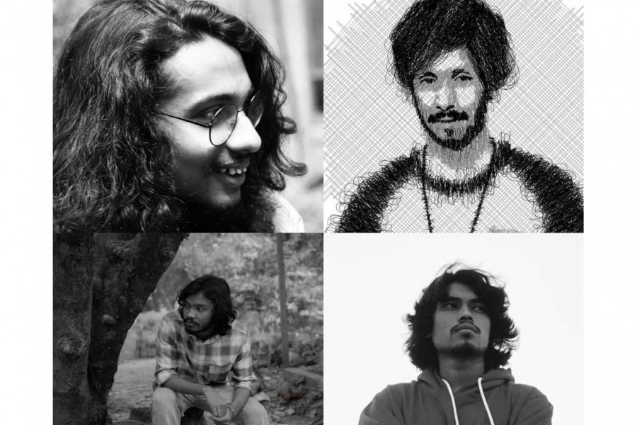 ছবিতে – (উপরে বাম থেকে) জাহিদ জামিল, আবদুল্লাহ মামুর, (নিচে বাম থেকে) শিমুল কুম্ভকার, মং সোনাই