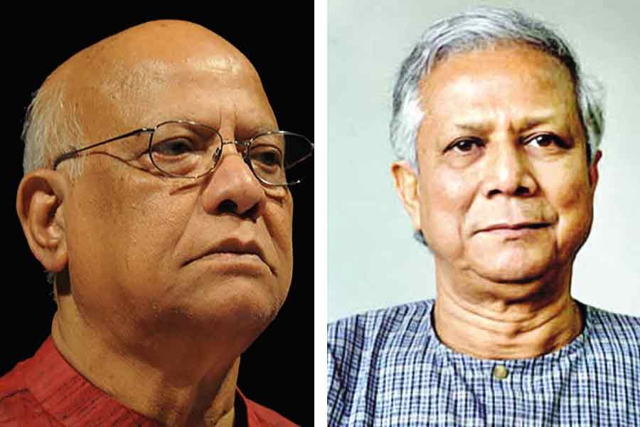 প্রয়াত অর্থমন্ত্রী আবুল মাল আবদুল মুহিত ও শান্তিতে নোবেল বিজয়ী অর্থনীতিবিদ অধ্যাপক মুহাম্মদ ইউনূস