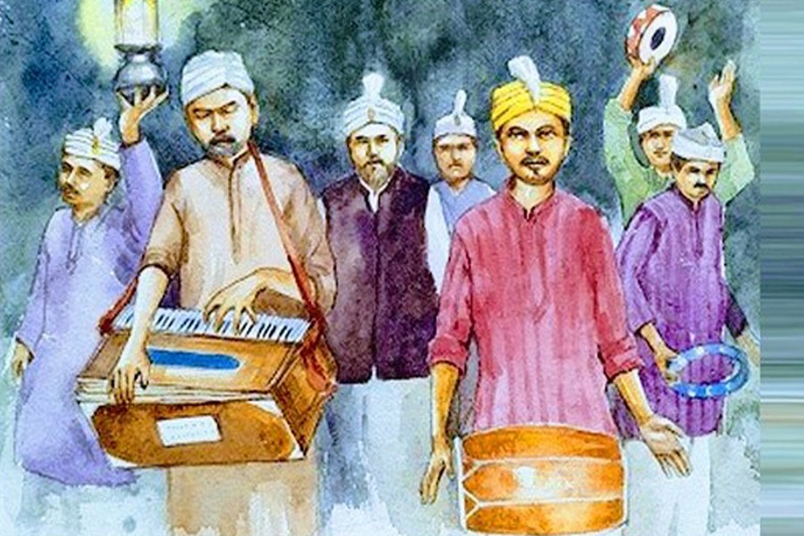 পুরান ঢাকার ক্বাসিদা দল,  ছবি: একুশে টিভি