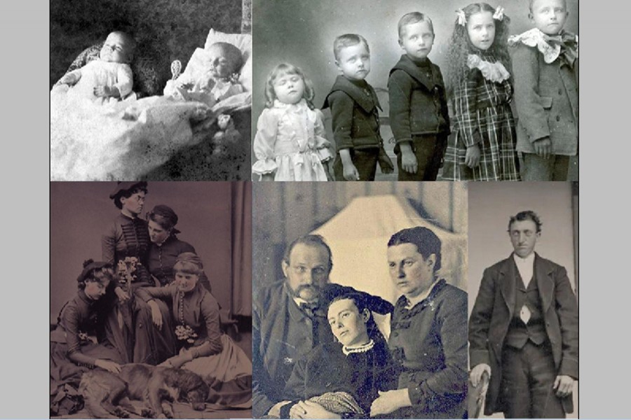 মৃতদের সাথে তোলা কয়েকটি মেমেন্টো মোরি স্থিরচিত্র। ছবি: উইউকিমিডিয়া কমনস