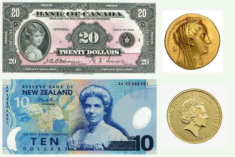 মুদ্রায় খচিত ইতিহাসখ্যাত যে নারীরা