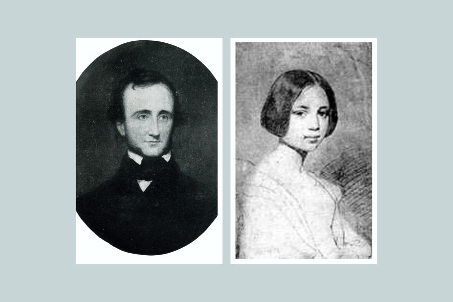 তরুণ বয়সে এডগার অ্যালান পো ও এলমিরা রয়েস্টার, ছবি: উইকিমিডিয়া কমনস