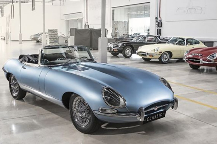 Jaguar has engineered an electric version of the classic Jaguar E-type car.