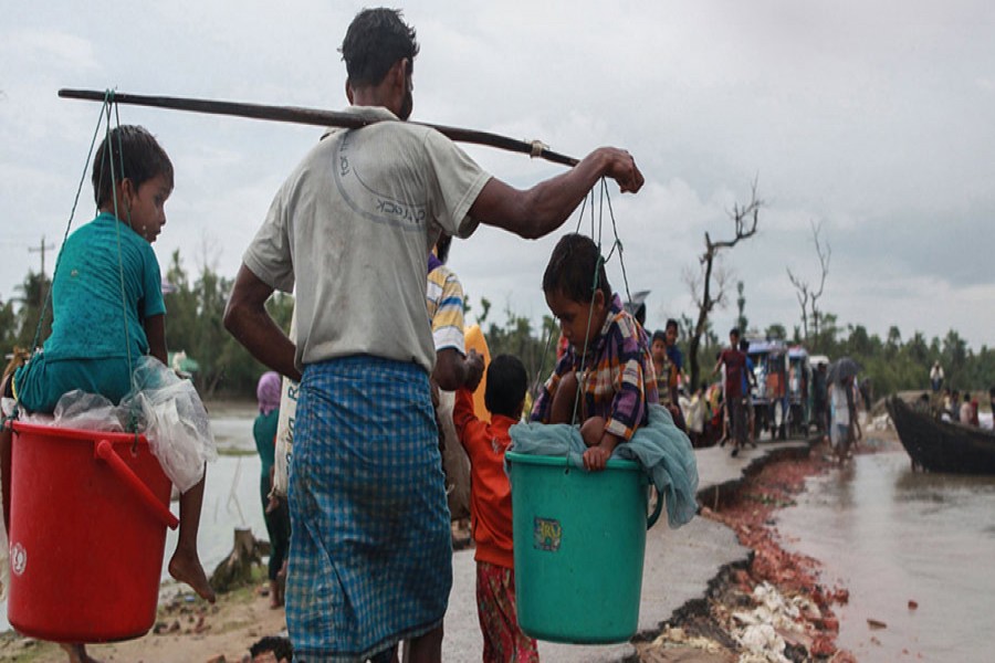 District admin building shelters for new refugees in Balukhali