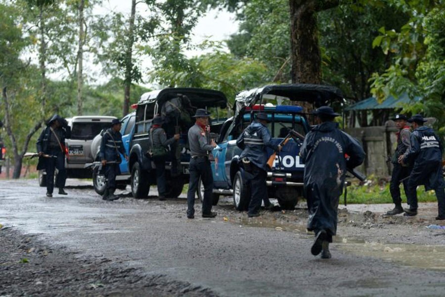 Police forces prepare to patrol in Maungdaw township at Rakhine state, northeast Myanmar, October 12, 2016. - Reuters file photo used only for representation.