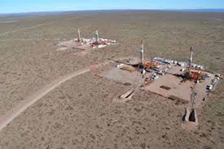 An aerial view of a YPF shale oil drilling rig in the Patagonian province of Neuquen, Argentina.  	— Reuters