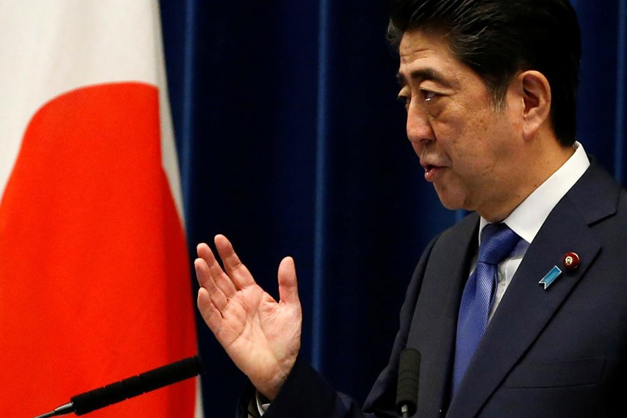 Japan's Prime Minister Shinzo Abe attends a news conference to announce snap election at his official residence in Tokyo of Japan on Monday. -Reuters Photo