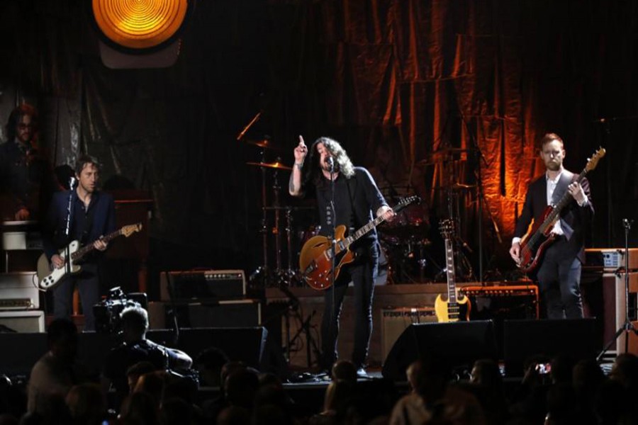 The Foo Fighters perform "Honey Bee" at the 2017 MusiCares Person of the Year show honouring Tom Petty in Los Angeles, California, US, February 10 last. - Reuters