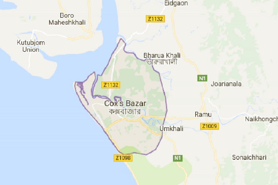 Google map showing Cox's Bazar district