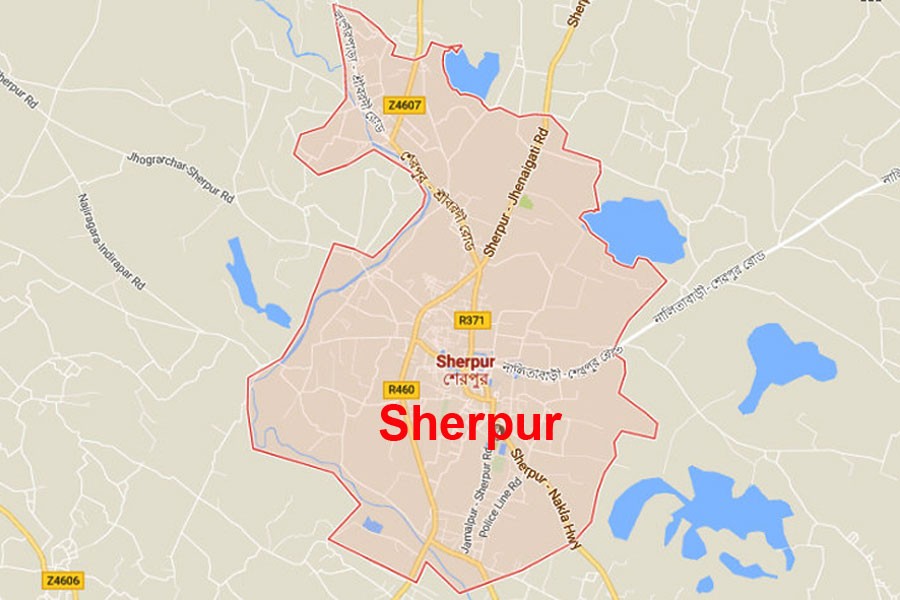 Google map showing Sherpur district