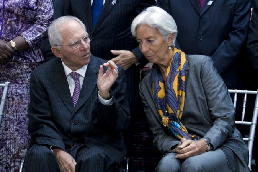 International Monetary Fund (IMF) Managing Director Christine Lagarde speaks during a news conference in Washington, Saturday, October 14, 2017.  AP Photo