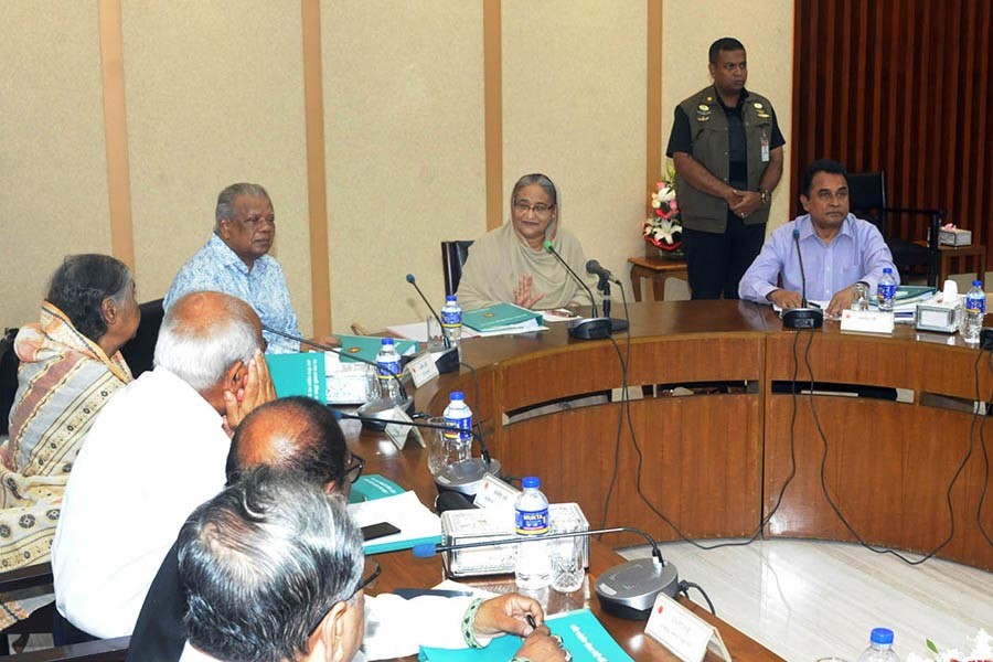 Prime Minister Sheikh Hasina presides over the Executive Committee of the National Economic Council (ECNEC) meeting on Tuesday at NEC conference room. -Focus Bangla Photo