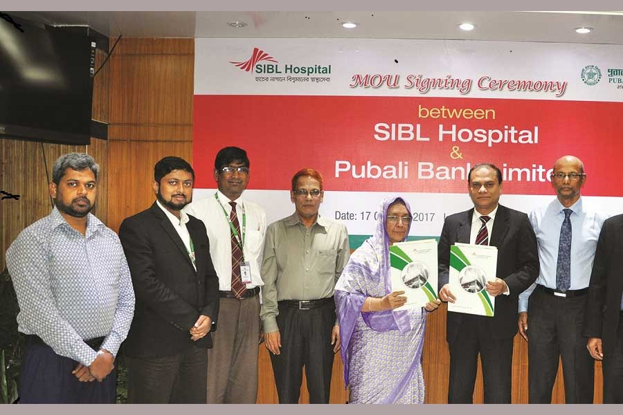 SIBL Hospital’s Managing Director Dr. Lily Amin and Pubali Bank Limited’s General Manager and Head of General Services & Development Division Abu Habib Khairul Kabir signed an agreement on behalf of their respective organisations.