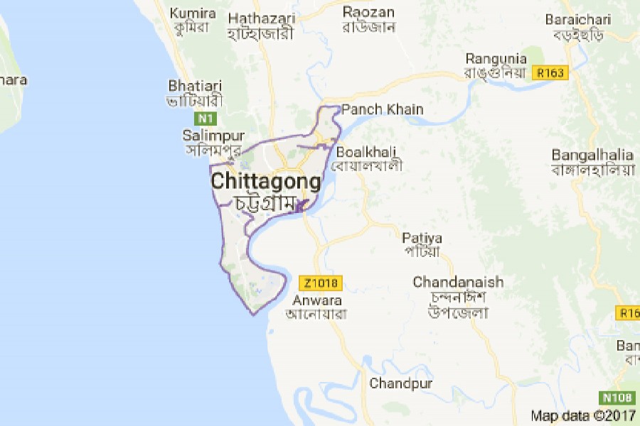 Google map showing Chittagong district.