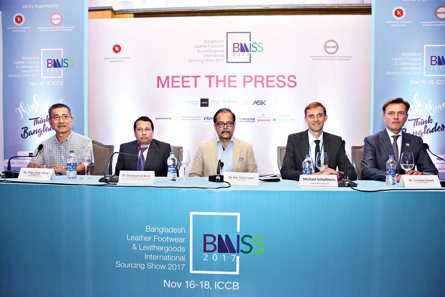 Leathergoods and Footwear Manufacturers and Exporters Association of Bangladesh arranged a press conference in the city Sunday.