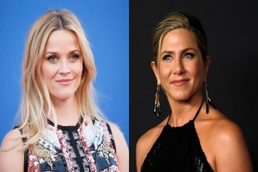 Reese Witherspoon and Jennifer Aniston are set to star in an television series that explores morning shows (Reuters photo)