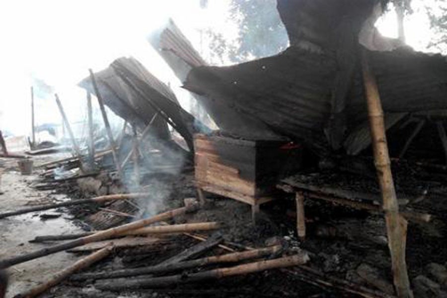 A Hindu-dominated village and vandalised and torched 8-10 houses of the Hindus on November 10. Photo: Collected