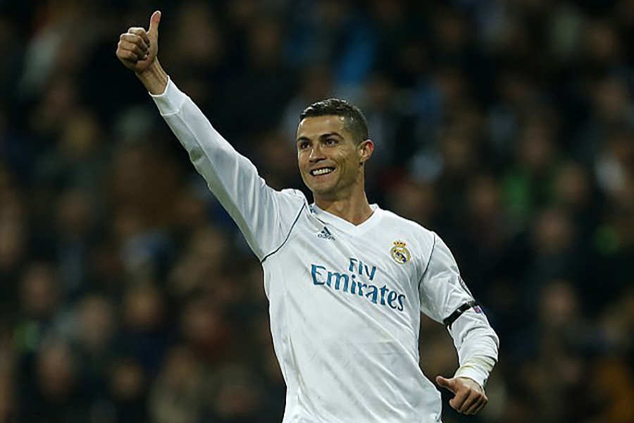 Real Madrid star Ronaldo took his tally to nine goals in the Champions League this season. - AP photo