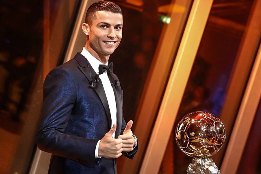 Ronaldo added the 2017 Ballon d'Or to those he won in 2008, 2013, 2014 and 2016. - Courtesy: Facebook/RealMadrid