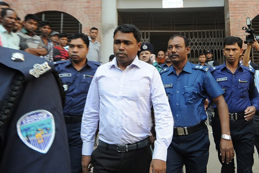 Anwar surrenders before a Chittagong court on Monday after the bail he secured from High Court expired. - File photo