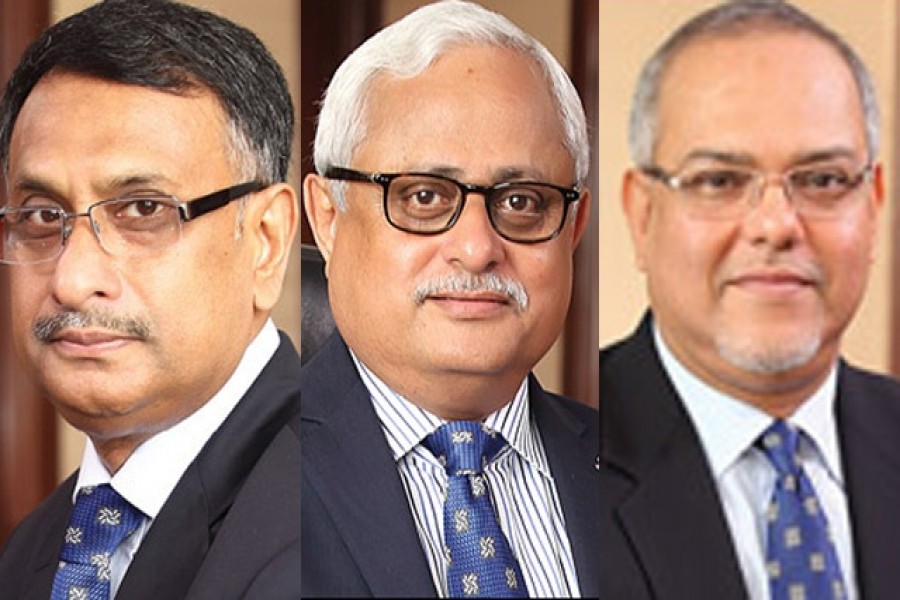 AB Bank Vice Chairman Salim Ahmed (L), Chairman M Wahidul Haque and Director Faheemul Huq