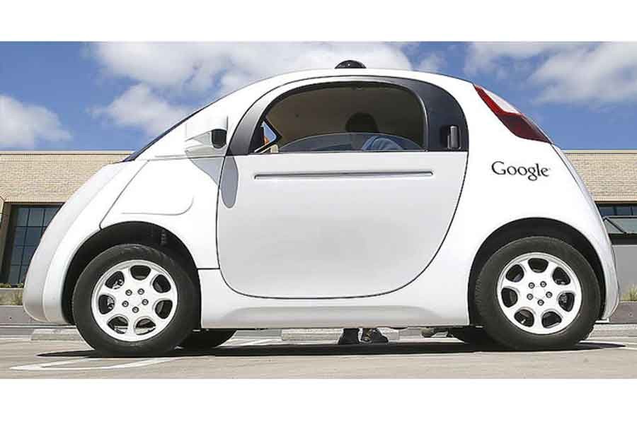 Google's self-driving prototype car is presented during a demonstration in Mountain View, California. --AP photo