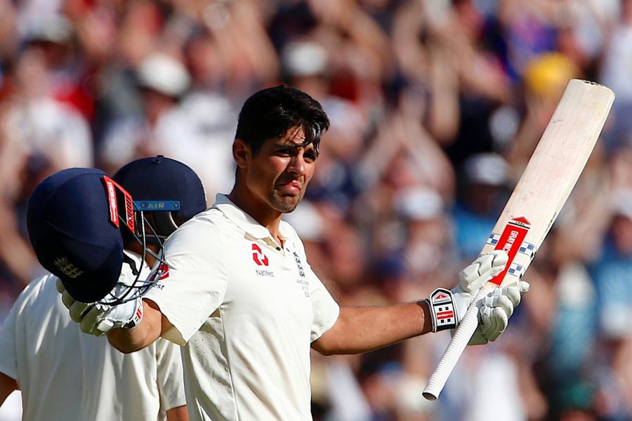 Ashes test match - Australia v England - MCG, Melbourne, Australia, December 27, 2017. England's Alastair Cook reacts after making his century during the second day of the fourth Ashes cricket test match. (REUTERS)