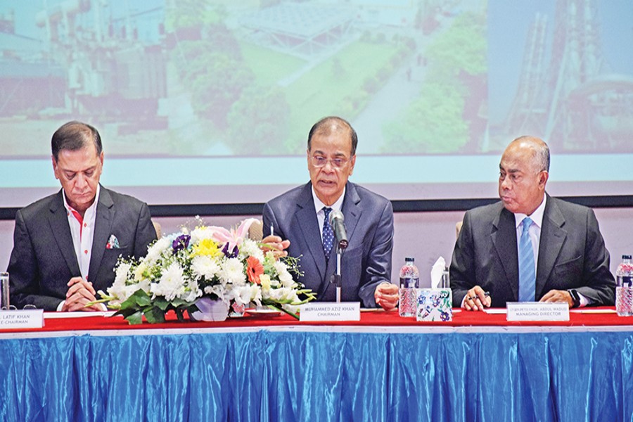 Chairman of Summit Group of Companies Muhammed Aziz Khan presiding over the 16th Extra-Ordinary General Meeting (EGM) of Summit Power Limited (SPL) in the city