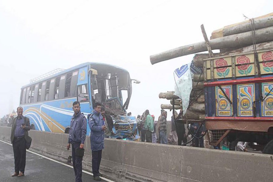 Buses crash causes highway pile-up on Bangabandhu Bridge