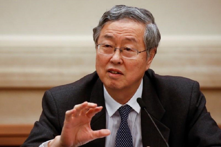 China's central bank governor Zhou Xiaochuan speaks at the 19th National Congress of the Communist Party of China at the Great Hall of the People in Beijing, October 19, 2017. Reuters