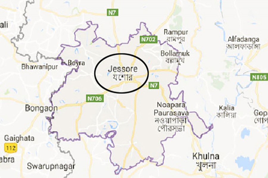 Google map showing Jessore district.